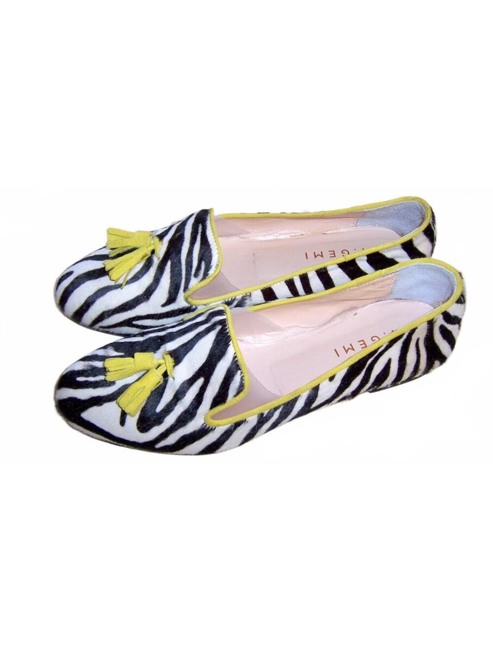 Rare M.Gemi Italian Zebra Calf Hair Tassel Loafers - US 6.5